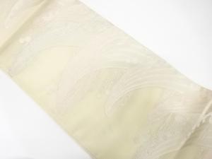 絽紗　荒波模様織り出し　袋帯